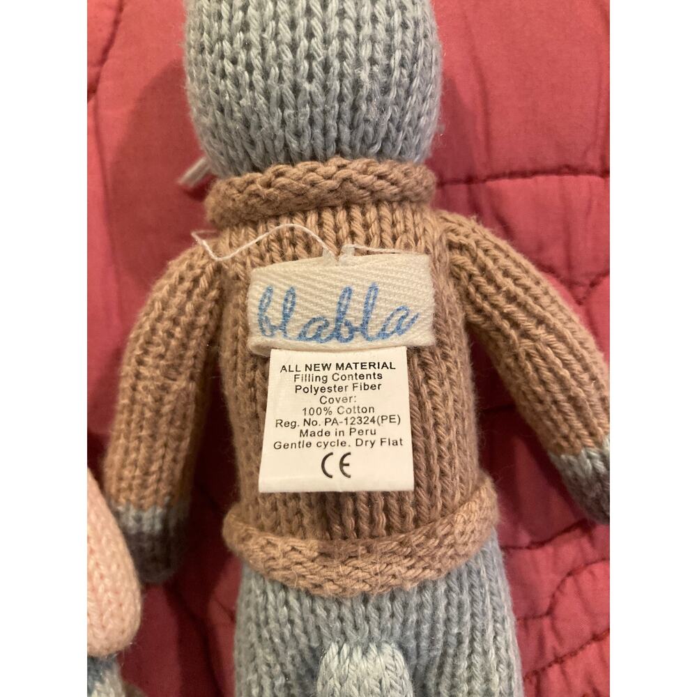 Blabla Crochet Knit Dolls Rattle Pair School Book & Sardine Cats Preowned - Picture 4 of 6
